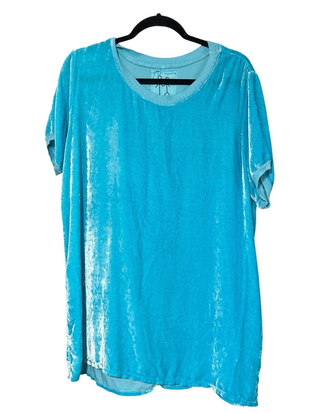 Johnny Was Pete & Greta Oversized Turquoise Velvet Tee - Picture 2 of 5